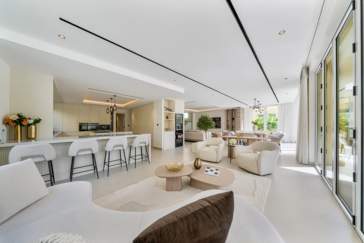 Formal and informal living spaces at Villa Sfiora