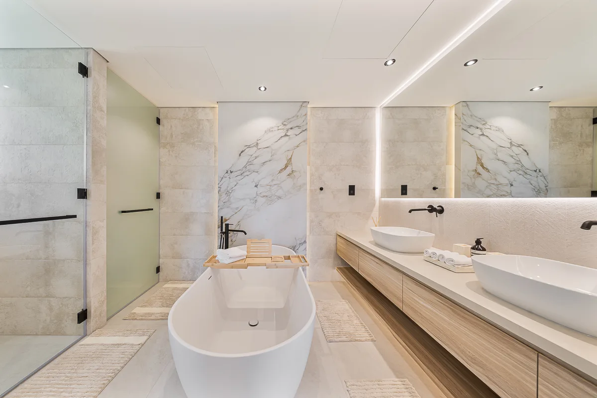 Master suite with walk-in closet at Villa Sfiora